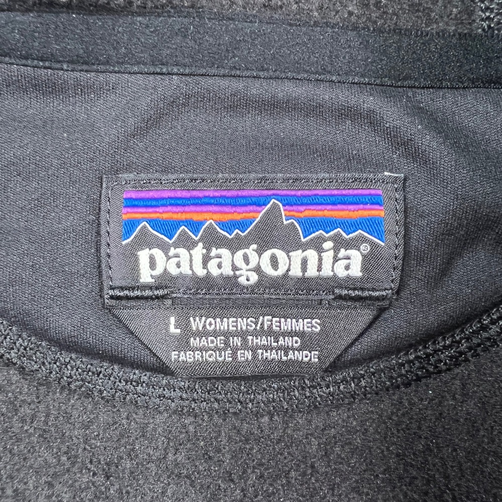 Patagonia Better Sweater Hoody Women L Black Full Zip Fleece Jacket Company Logo - Picture 6 of 9